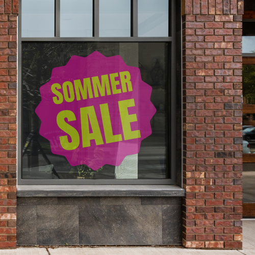 Fensteraufkleber transparent - Sommer Sale