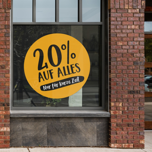 Fensteraufkleber - X-Prozent Auf Alles
