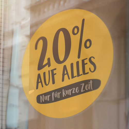 Fensteraufkleber transparent - X-Prozent Auf Alles