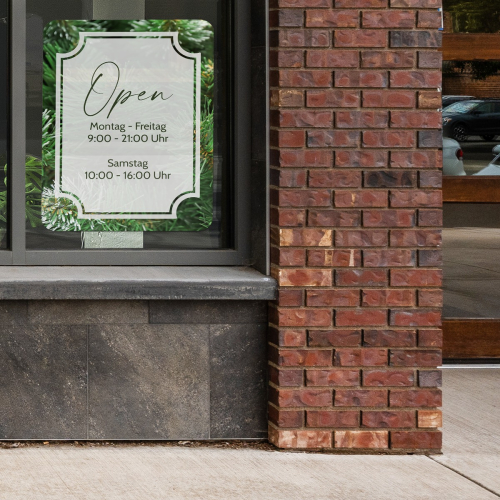 Fensteraufkleber - Öffnungszeiten Hochformat