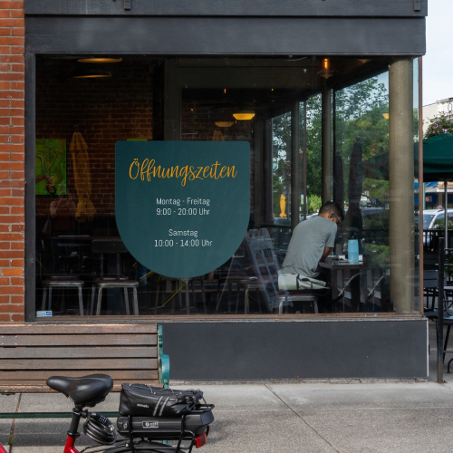 Fensteraufkleber - Öffnungszeiten