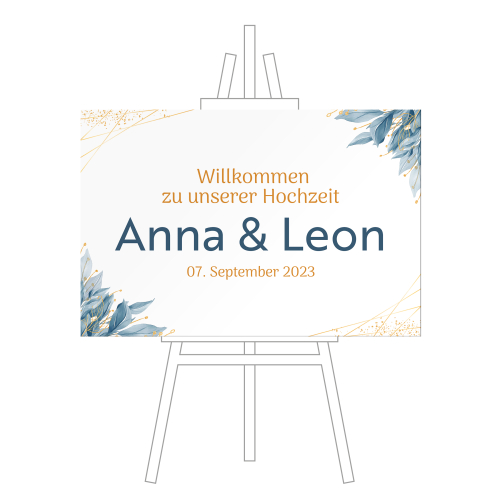 Schild - Blattzauber in Petrol