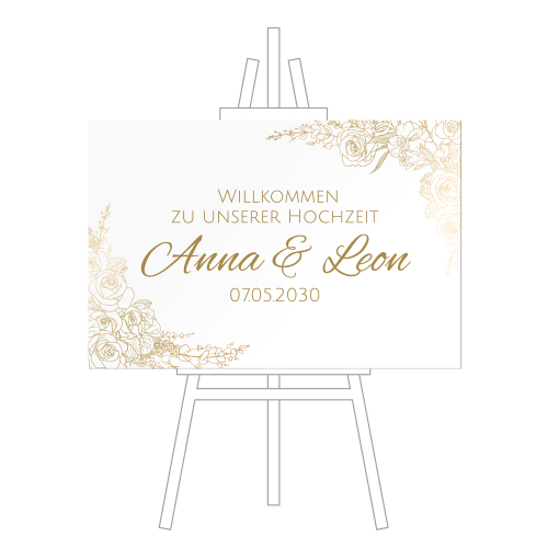 Schild - Goldene Blütenpracht