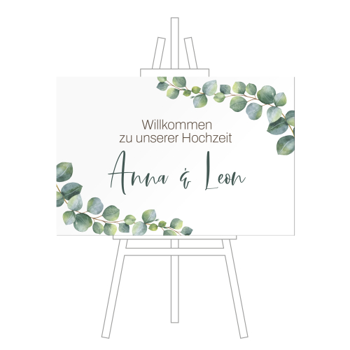 Schild - Eukalyptus Ranken