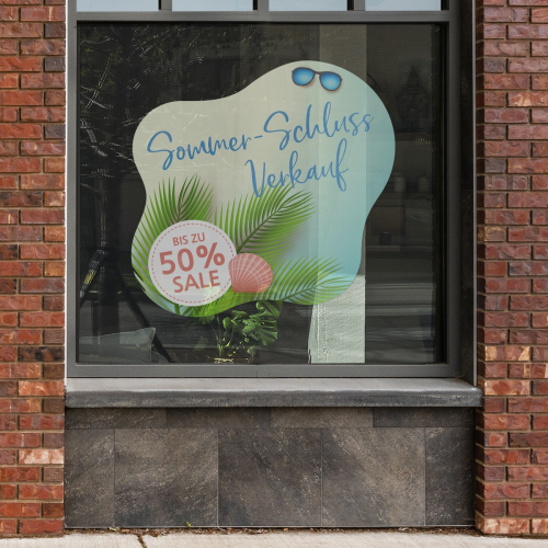 Fensteraufkleber transparent - Sommerschlussverkauf