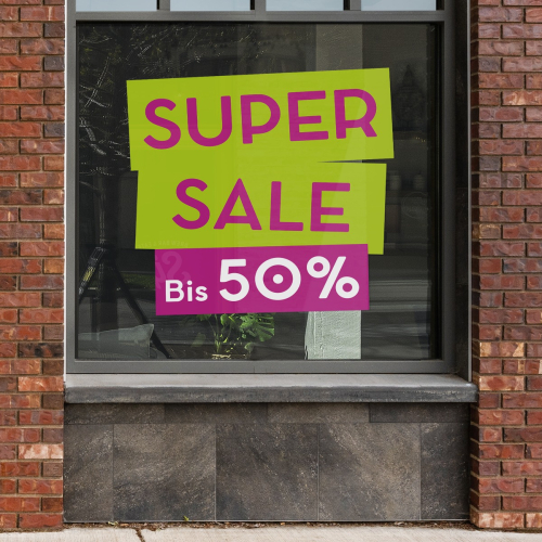 Fensteraufkleber - Super Sale