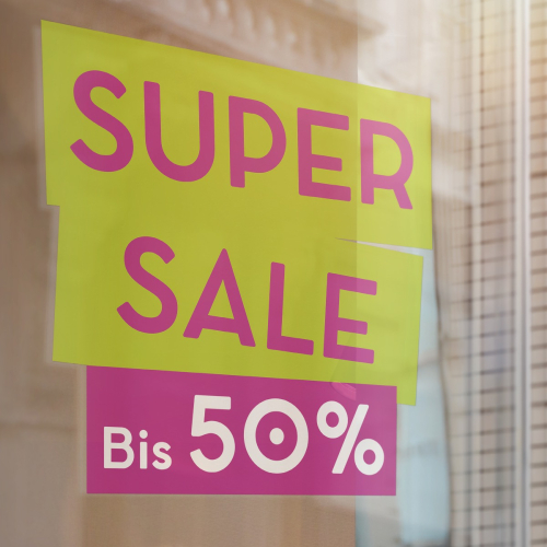 Fensteraufkleber transparent - Super Sale