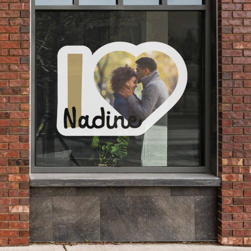 Fensteraufkleber - I Love mit Bild
