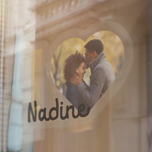 Fensteraufkleber transparent - I Love mit Bild