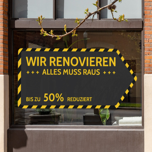 Fensteraufkleber - Räumungsverkauf