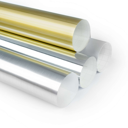 Folienbeschriftung mit Gold- & Chromfolie