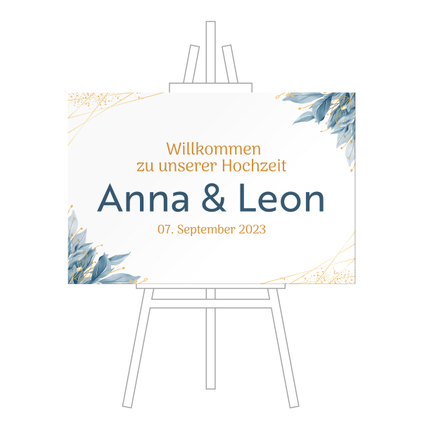 Schild - Blattzauber in Petrol