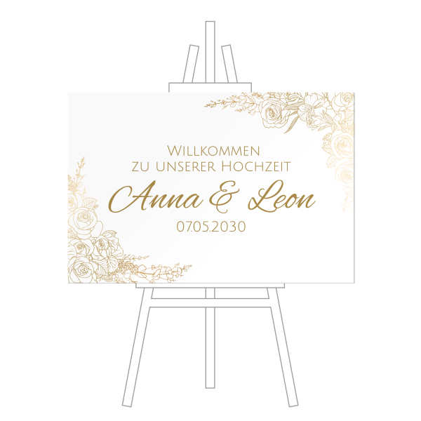 Schild - Goldene Blütenpracht