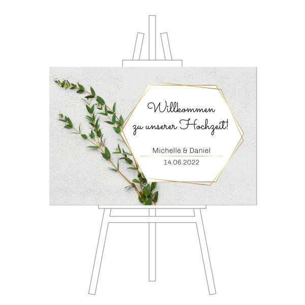 Schild - Willkommen zu unserer Hochzeit I