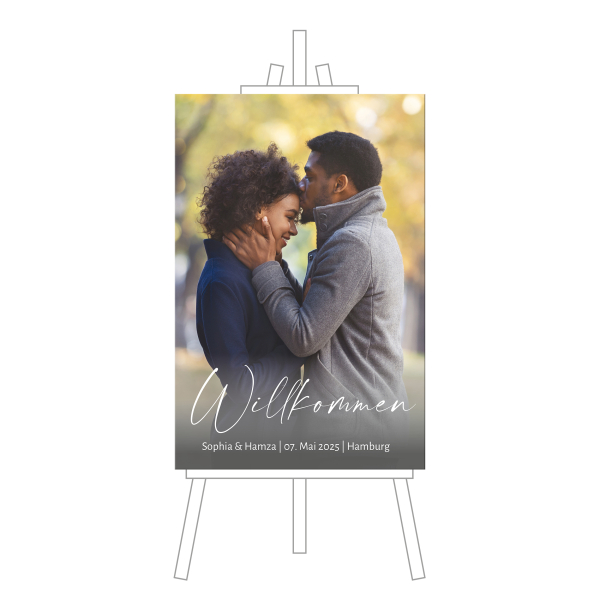 Schild Hochformat - Foto mit Schriftzug II