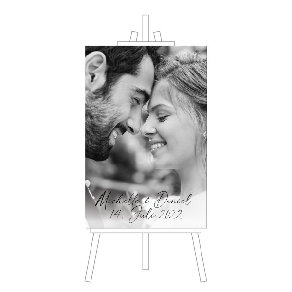 Schild Hochformat - Foto mit Schriftzug IV