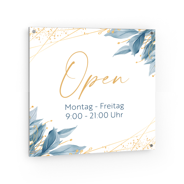 Öffnungszeiten Schild Quadratisch - 