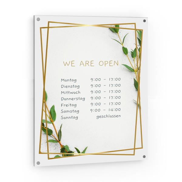 Öffnungszeiten Schild Hochformat - 
