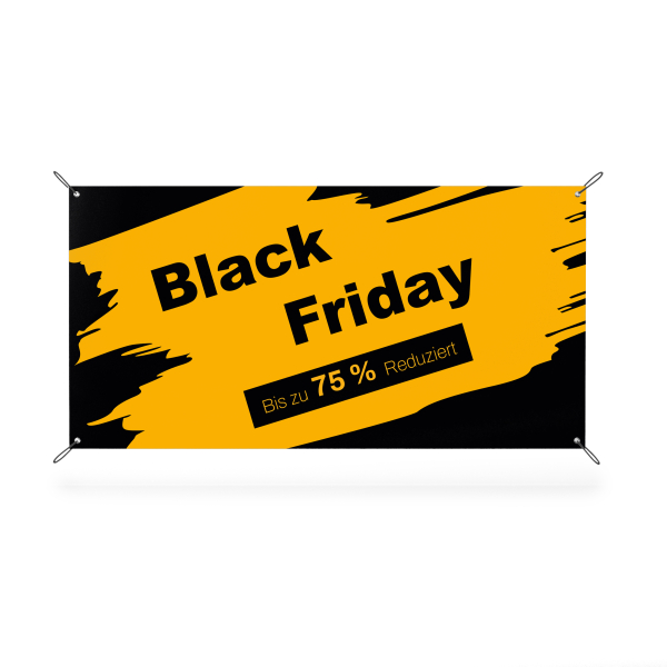 Banner - X-Prozent reduziert schwarz-gelb